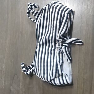 target xhilaration brand bikini top, black and white striped, size S